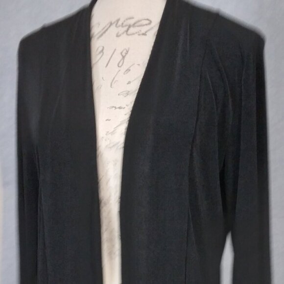 Chicos | Travelers Black Open Front Cardigan Slinky Knit | Size M - Picture 3 of 8